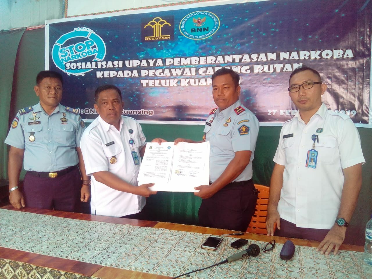 Sosialisasi P4GN dan MoU BNNK Kuansing dengan Cabang Rutan Teluk Kuantan