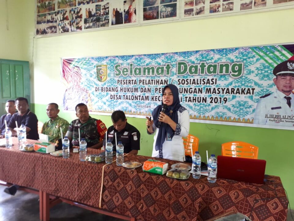 Pelatihan / Sosialisasi di Bidang Hukum dan Perlindungan Masyarakat di Desa Talontam Kecamatan Benai (12/12/2019)